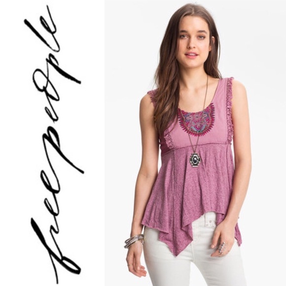 Free People Tops - FREE PEOPLE Alabaster Handkerchief Bib Tank Top M